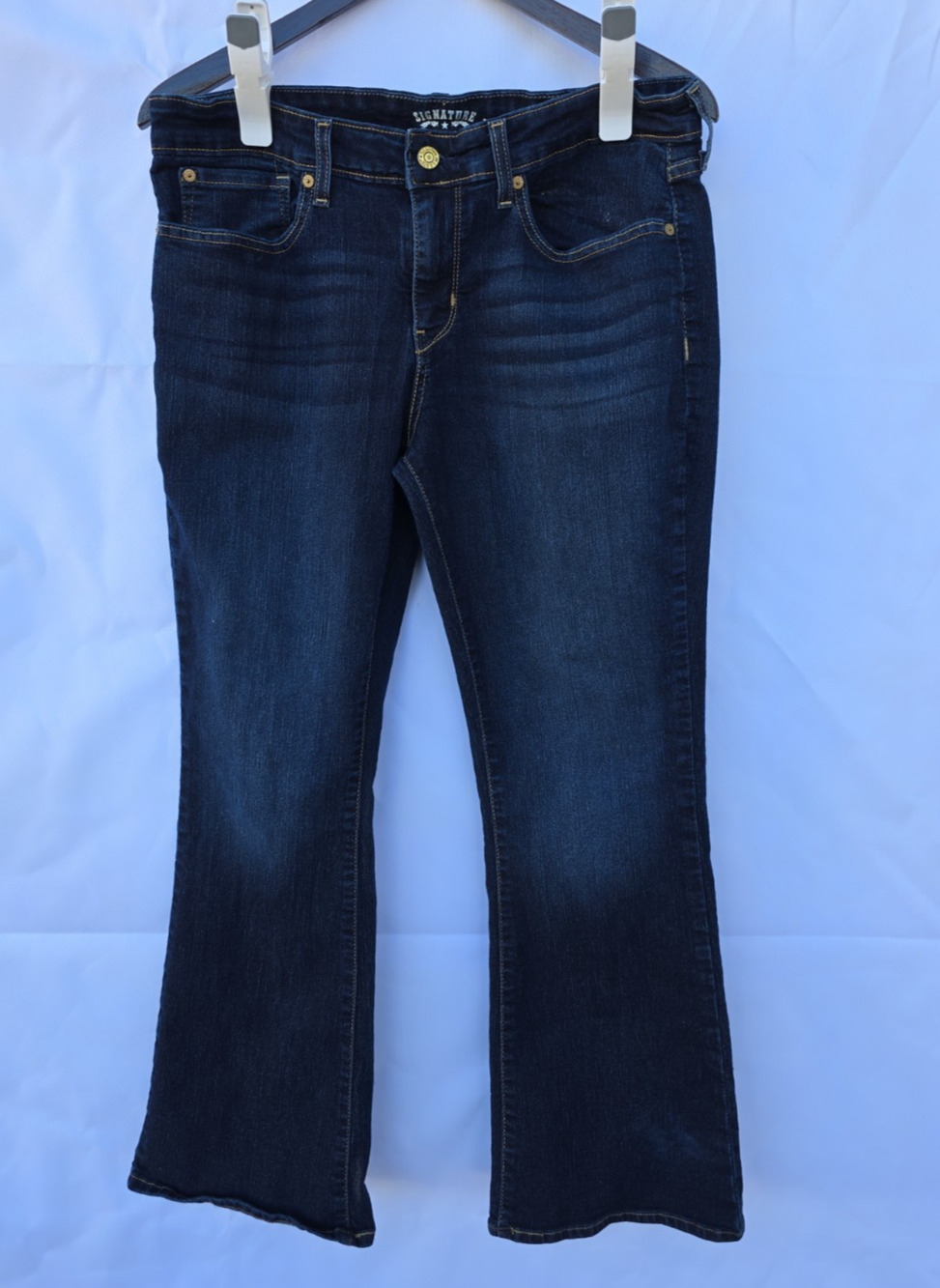 Levi Strauss Signature Womens 33x30 Boot Cut Jeans Dark Indigo Actual W32 L27